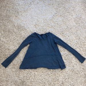 Blue Textured Long Sleeved Top